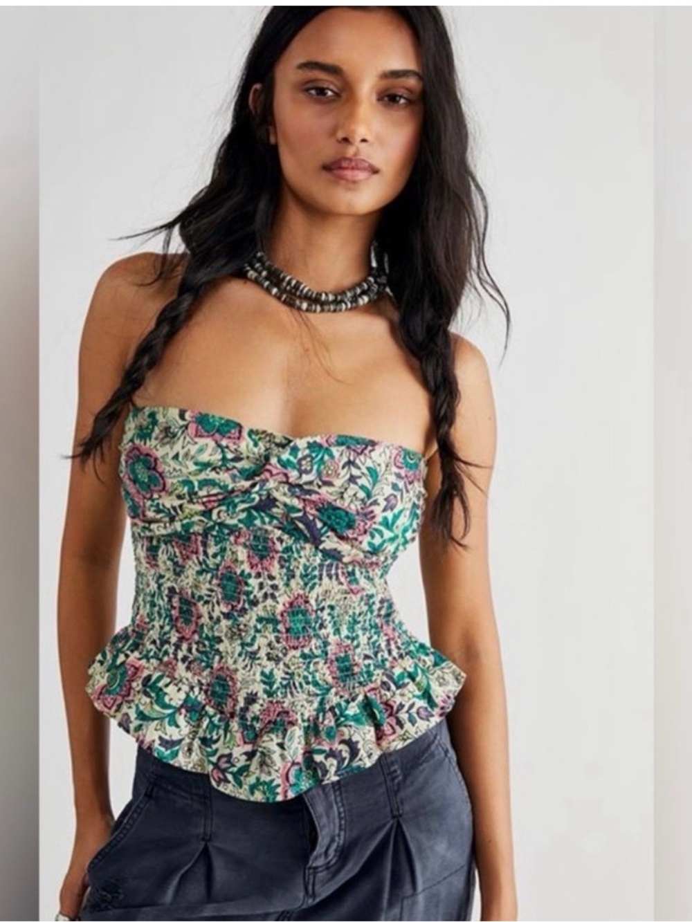 Free People One More Time Tube Top Green Medium